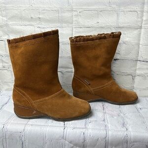 Sporto abbey leather suede boots faux fur lining weatherproof size 6.5”